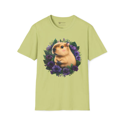 Capybara with Purple Flowers T-Shirt