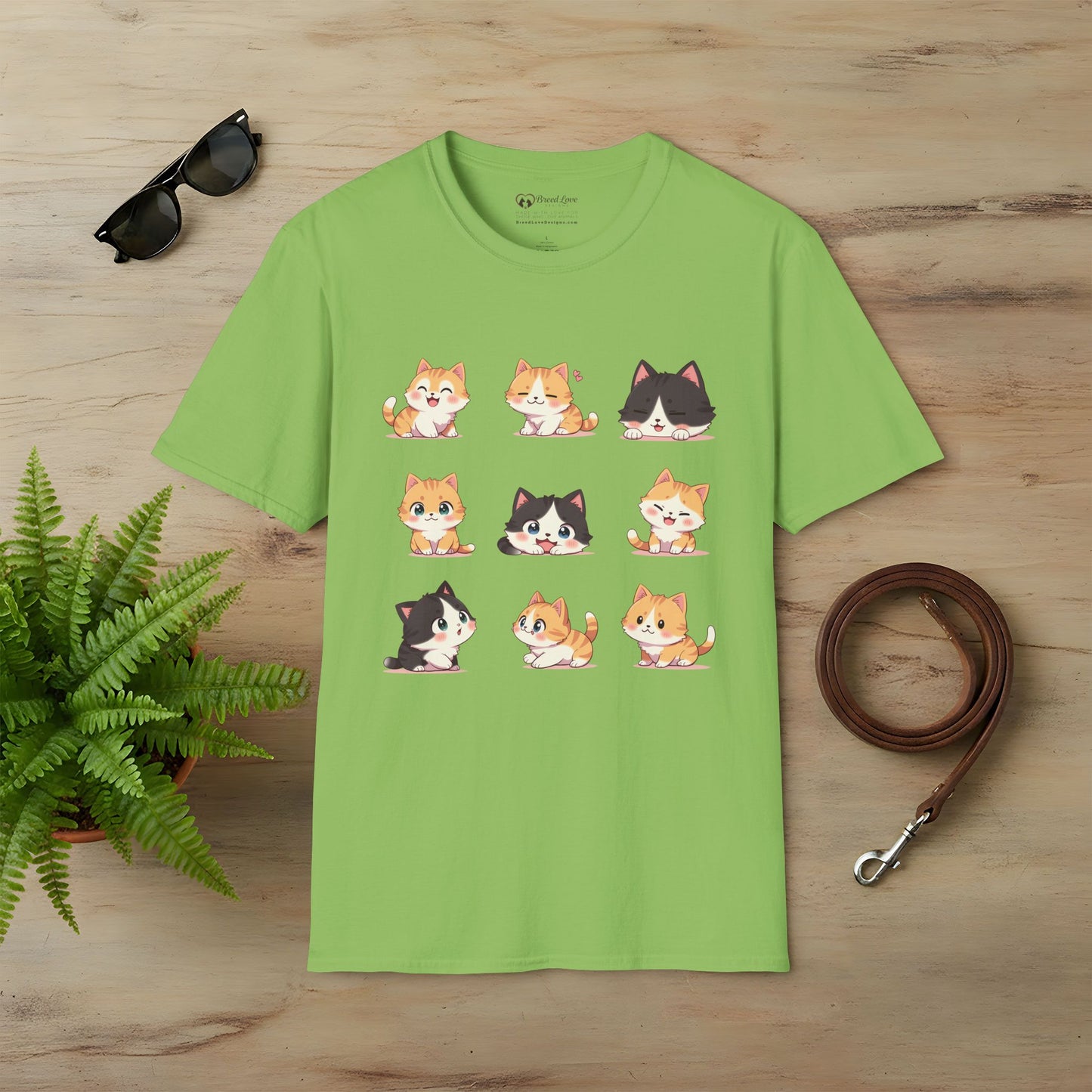 Cute Kitten Grid T-Shirt