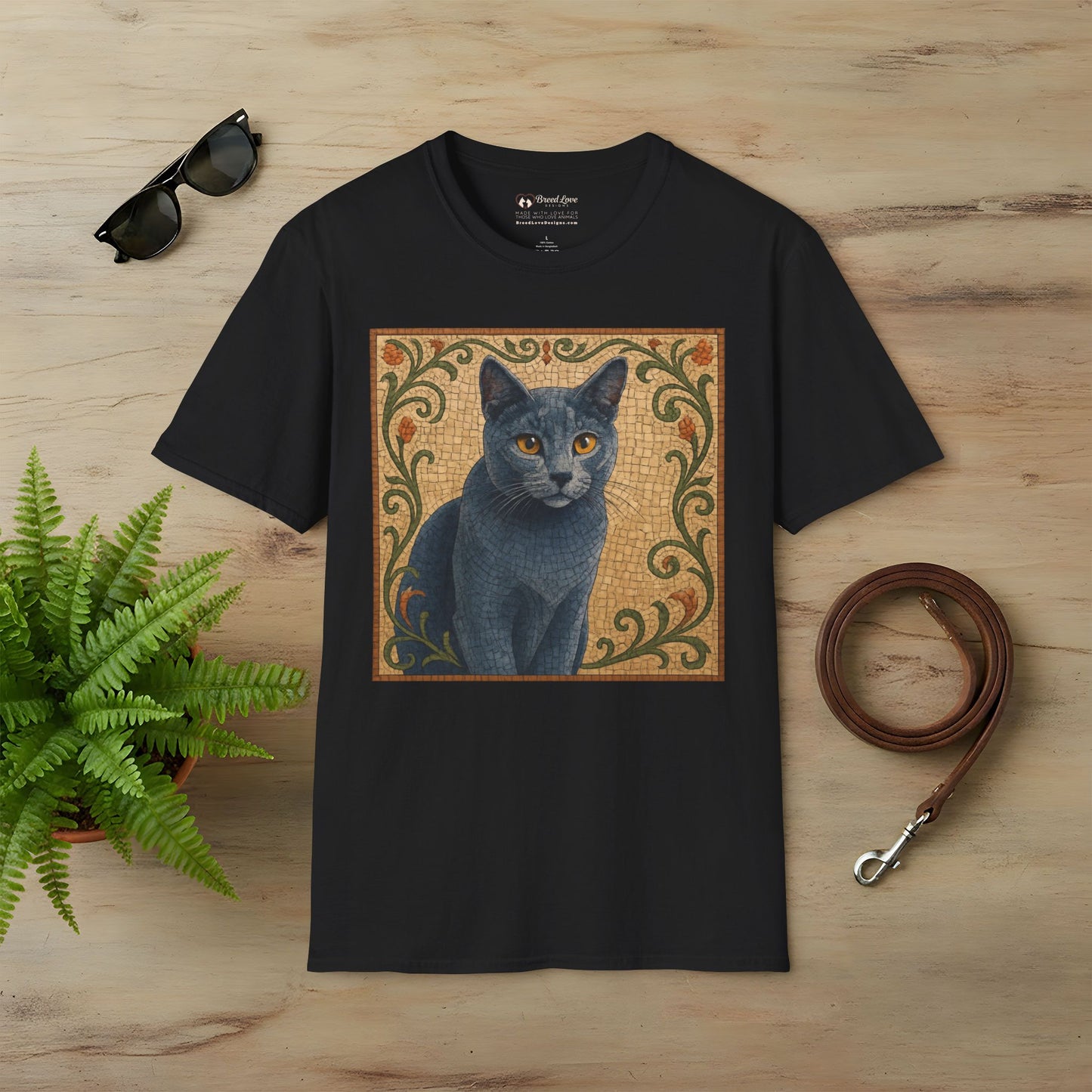 Russian Blue Cat Mosaic T-Shirt
