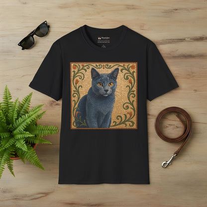 Russian Blue Cat Mosaic T-Shirt