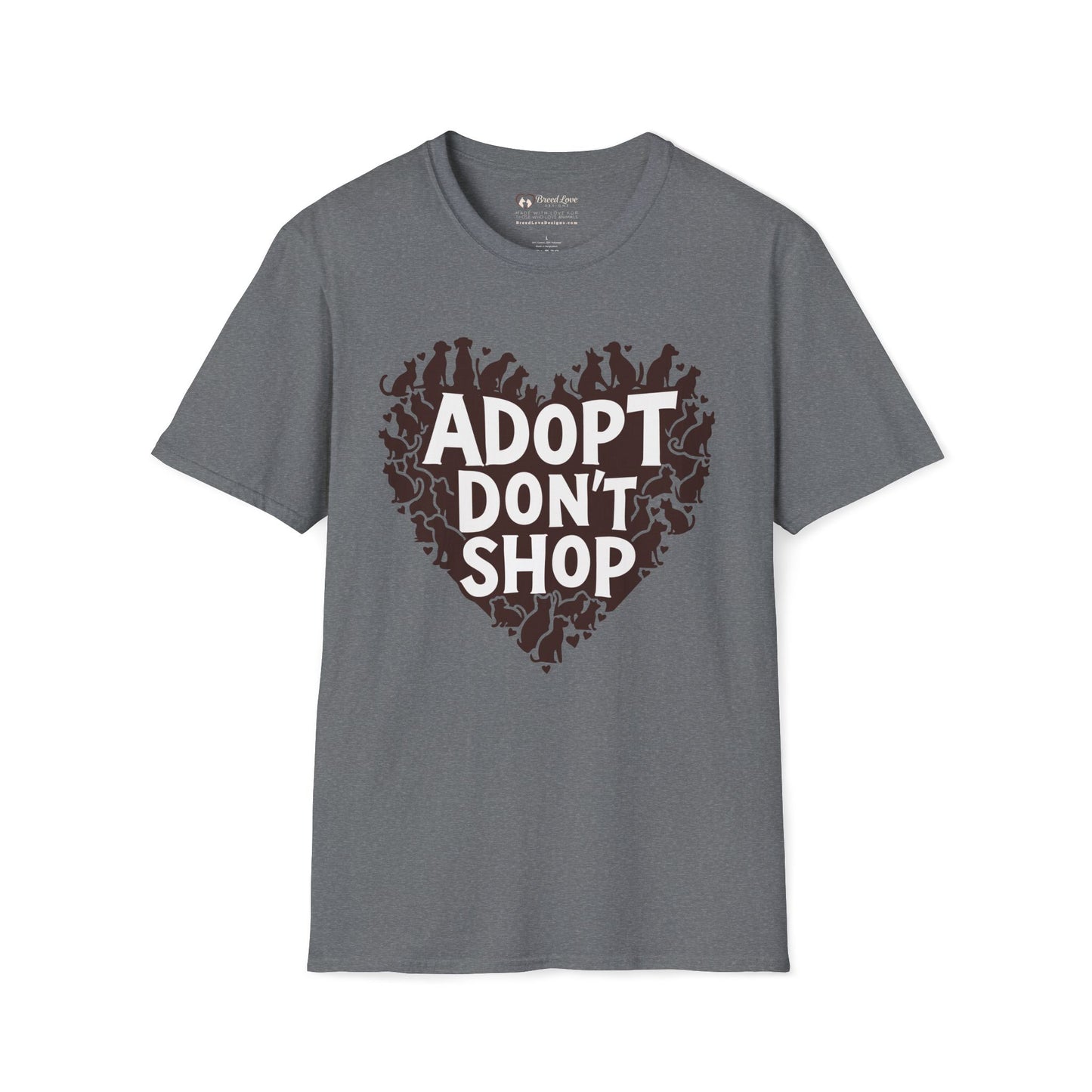 Adopt Don't Shop Dogs and Cats Heart T-Shirt