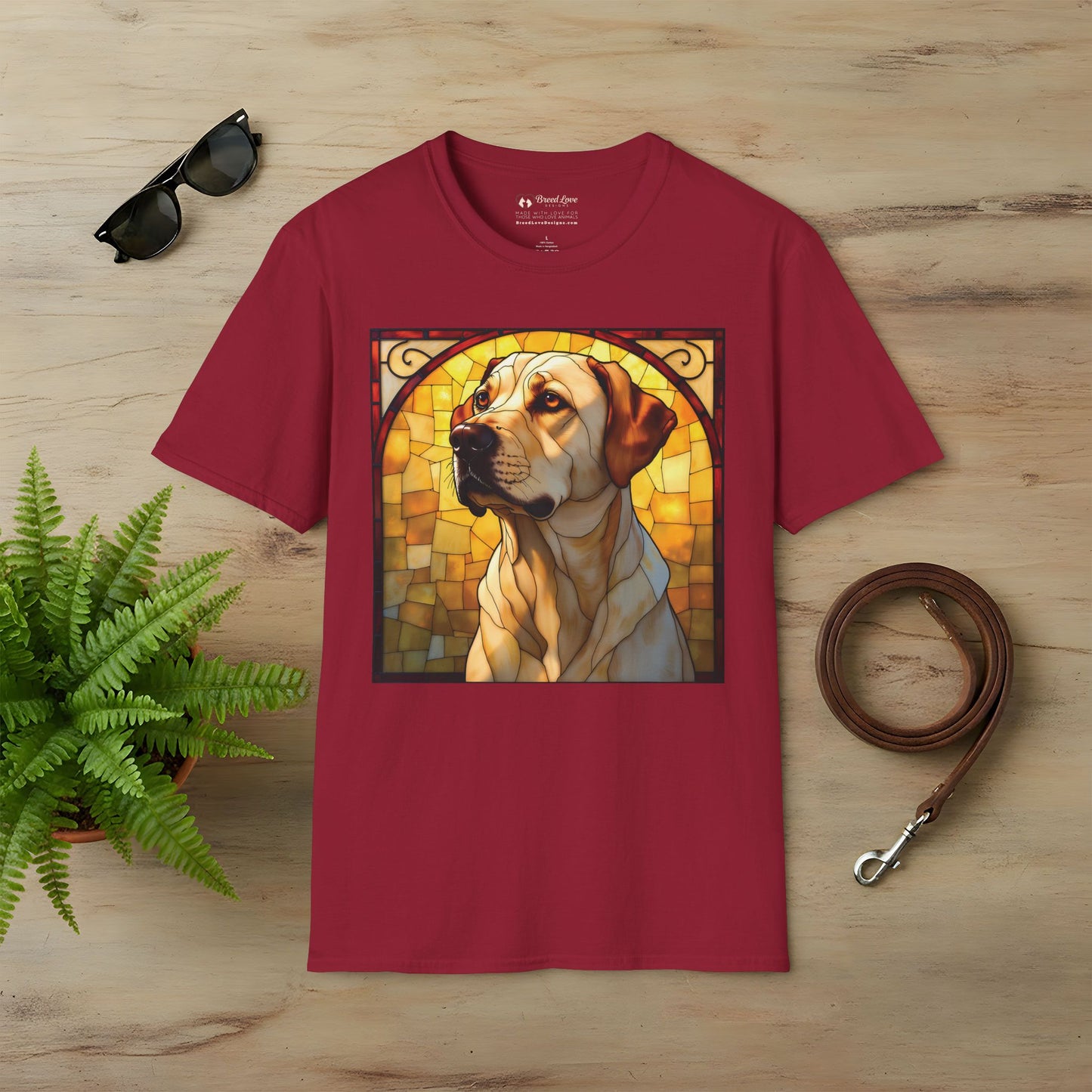 Stained Glass Yellow Lab T-Shirt