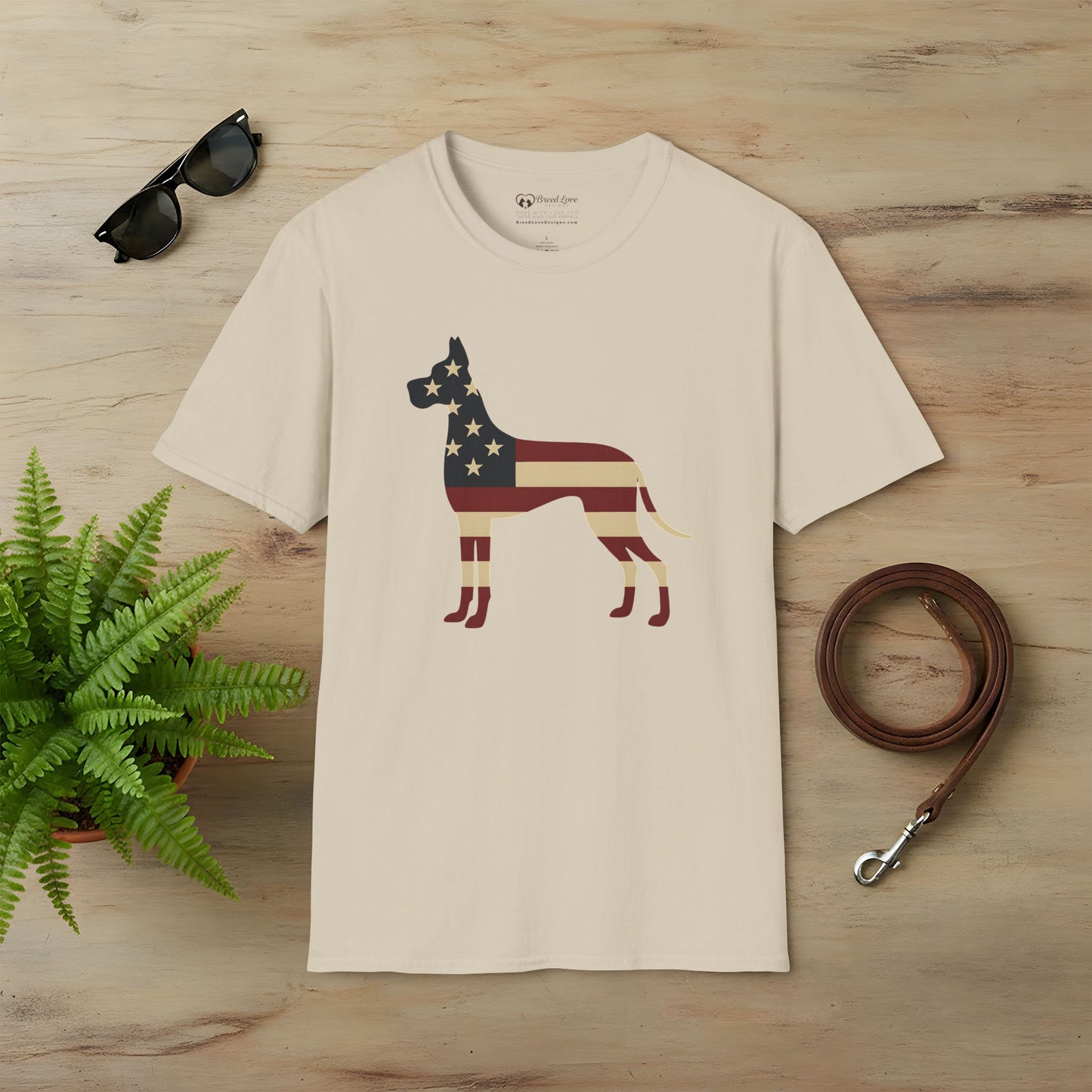 American Flag Great Dane T-Shirt