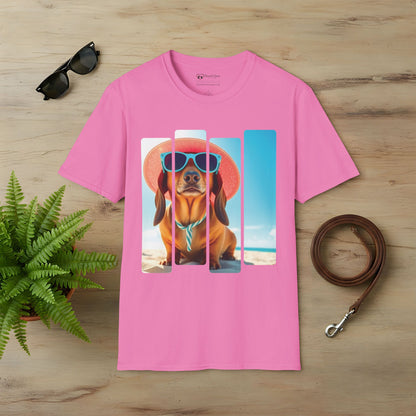 Dachshund at the Beach Panel T-Shirt