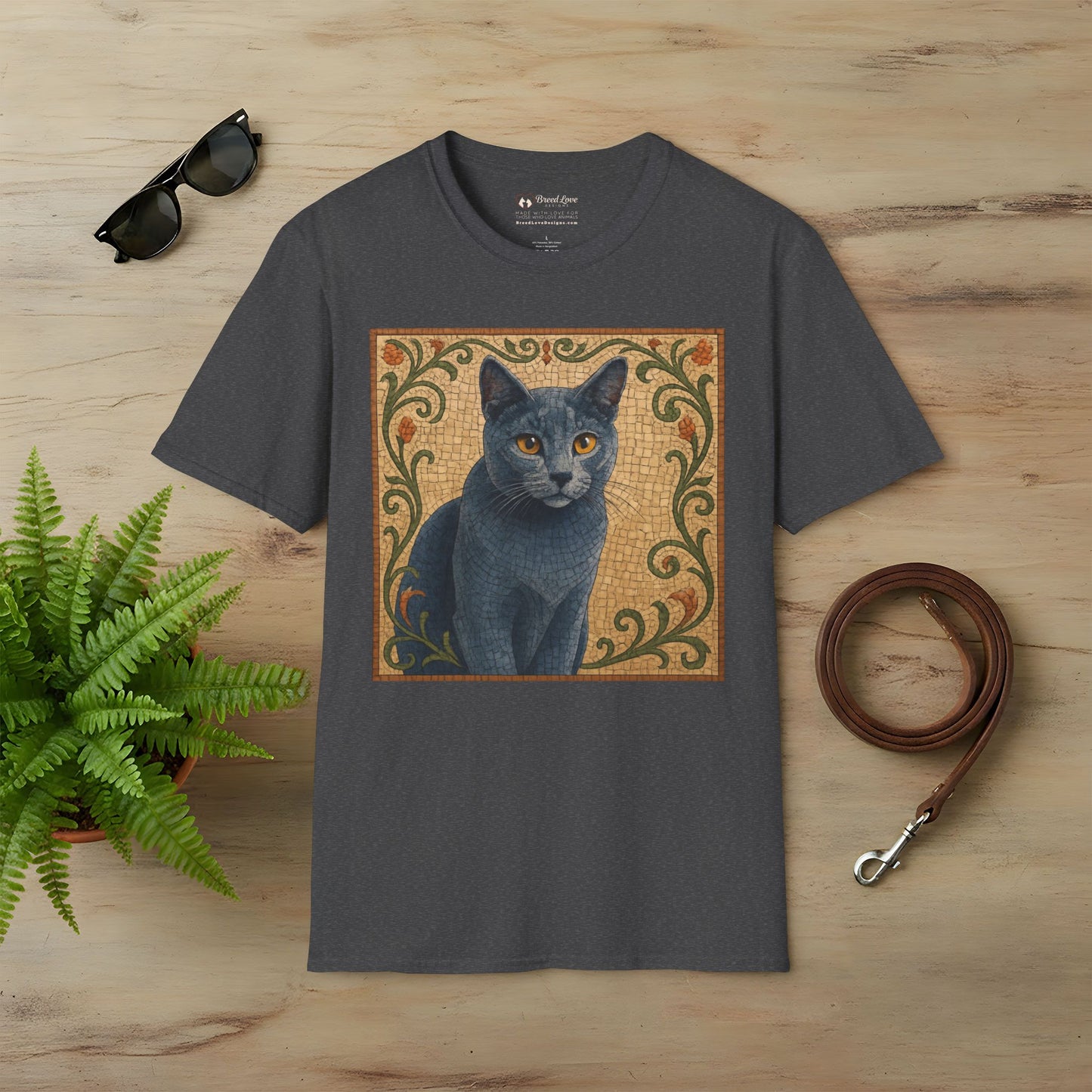 Russian Blue Cat Mosaic T-Shirt