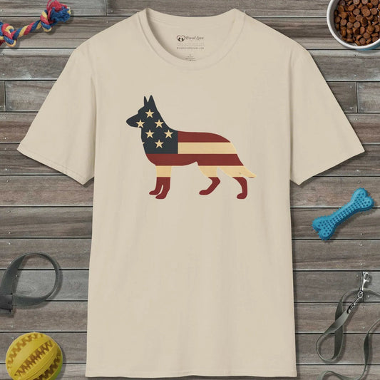 American Flag German Shepherd T-Shirt