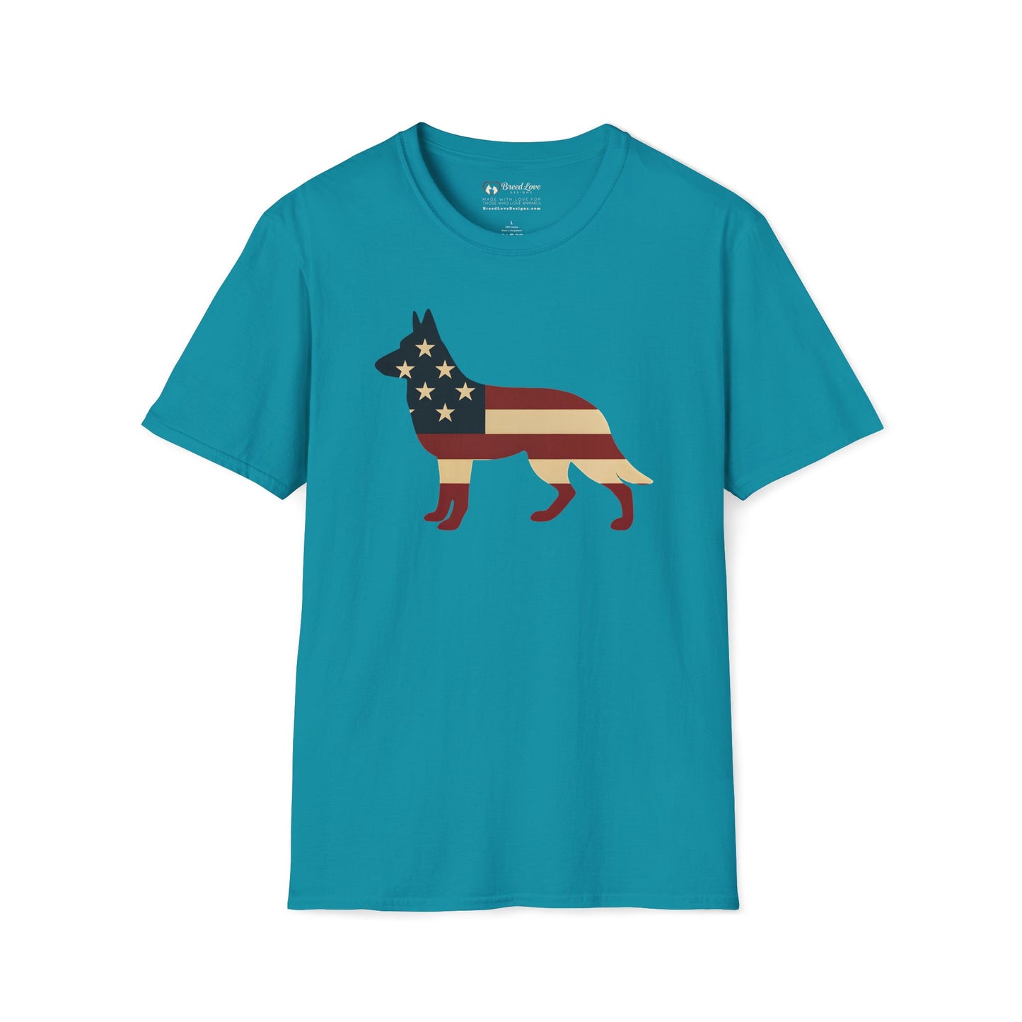 American Flag German Shepherd T-Shirt