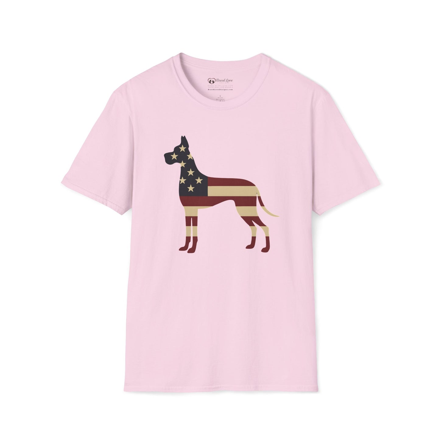 American Flag Great Dane T-Shirt