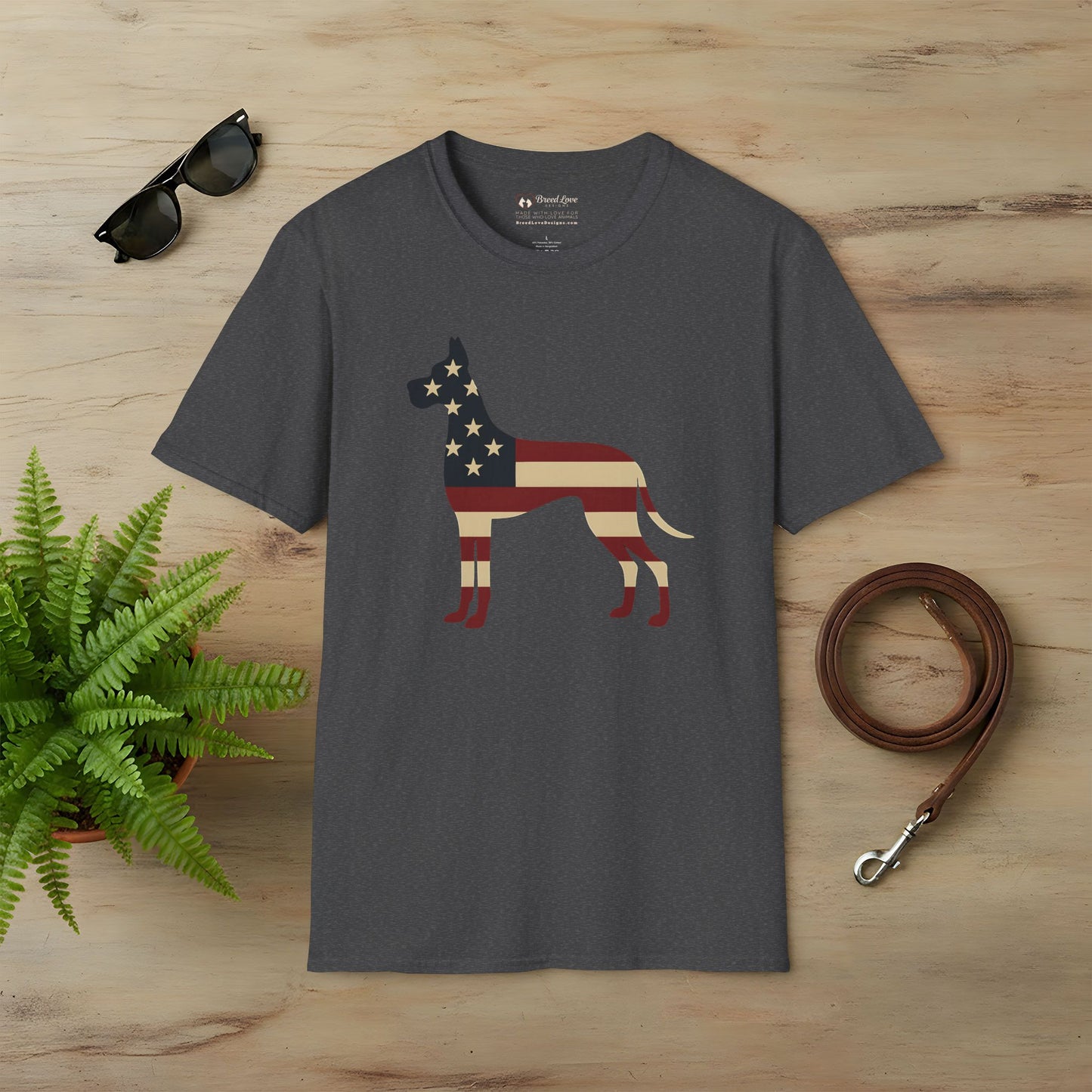 American Flag Great Dane T-Shirt