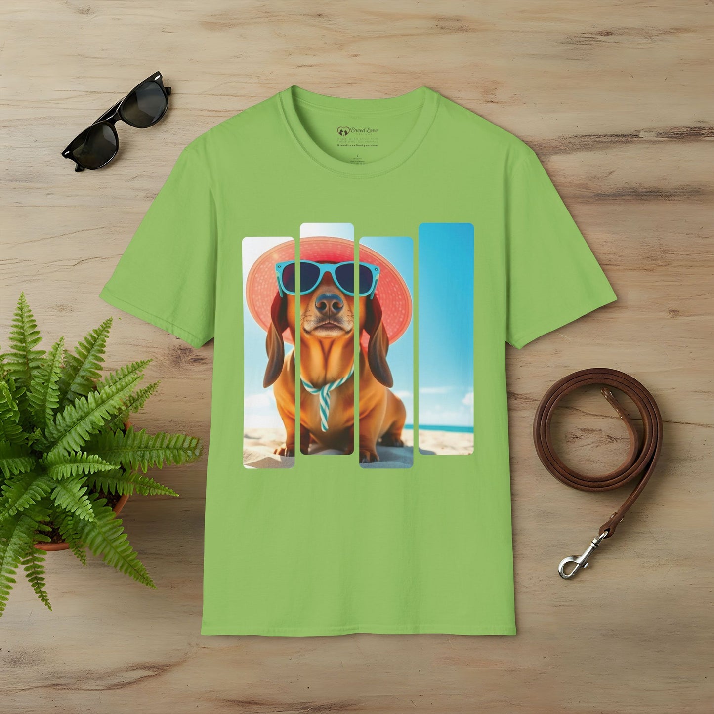Dachshund at the Beach Panel T-Shirt