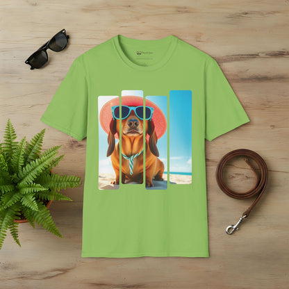 Dachshund at the Beach Panel T-Shirt