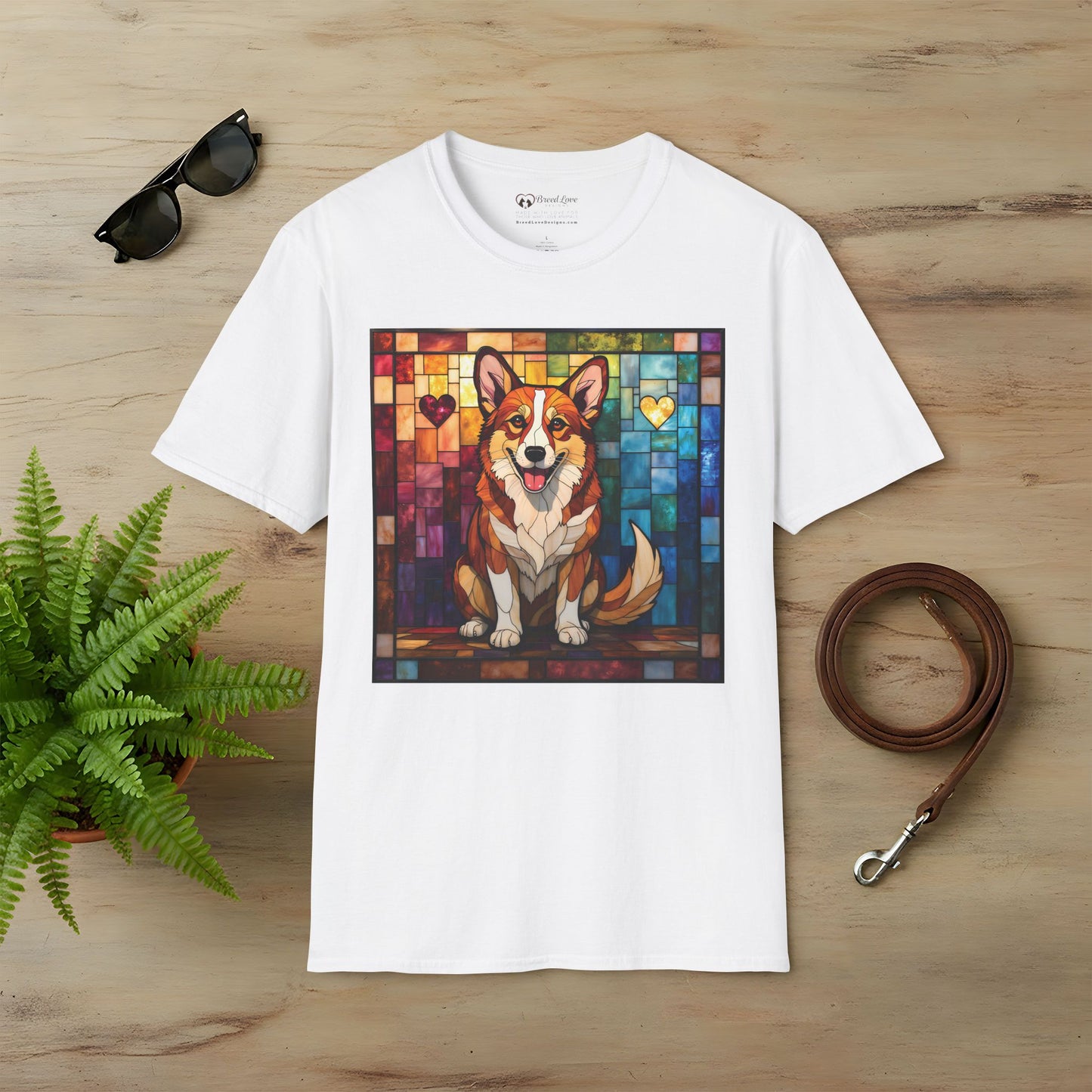 Stained Glass Corgi T-Shirt