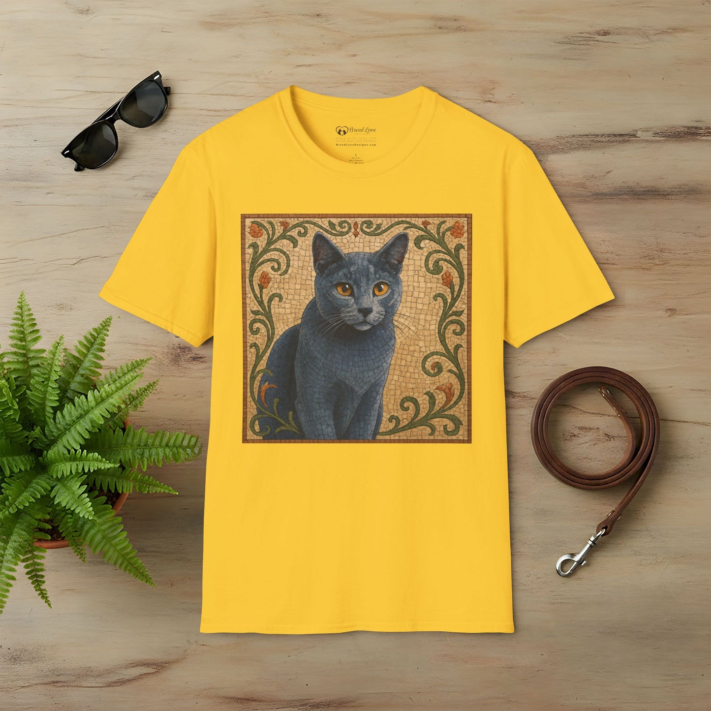 Russian Blue Cat Mosaic T-Shirt