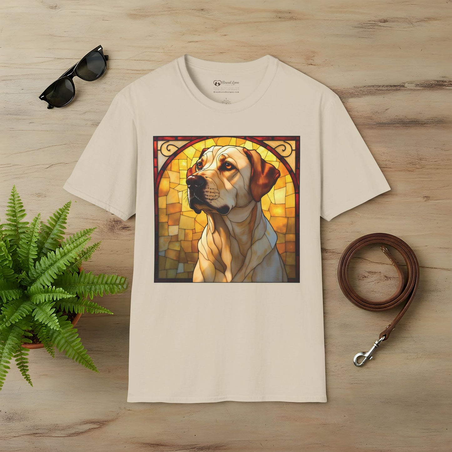 Stained Glass Yellow Lab T-Shirt