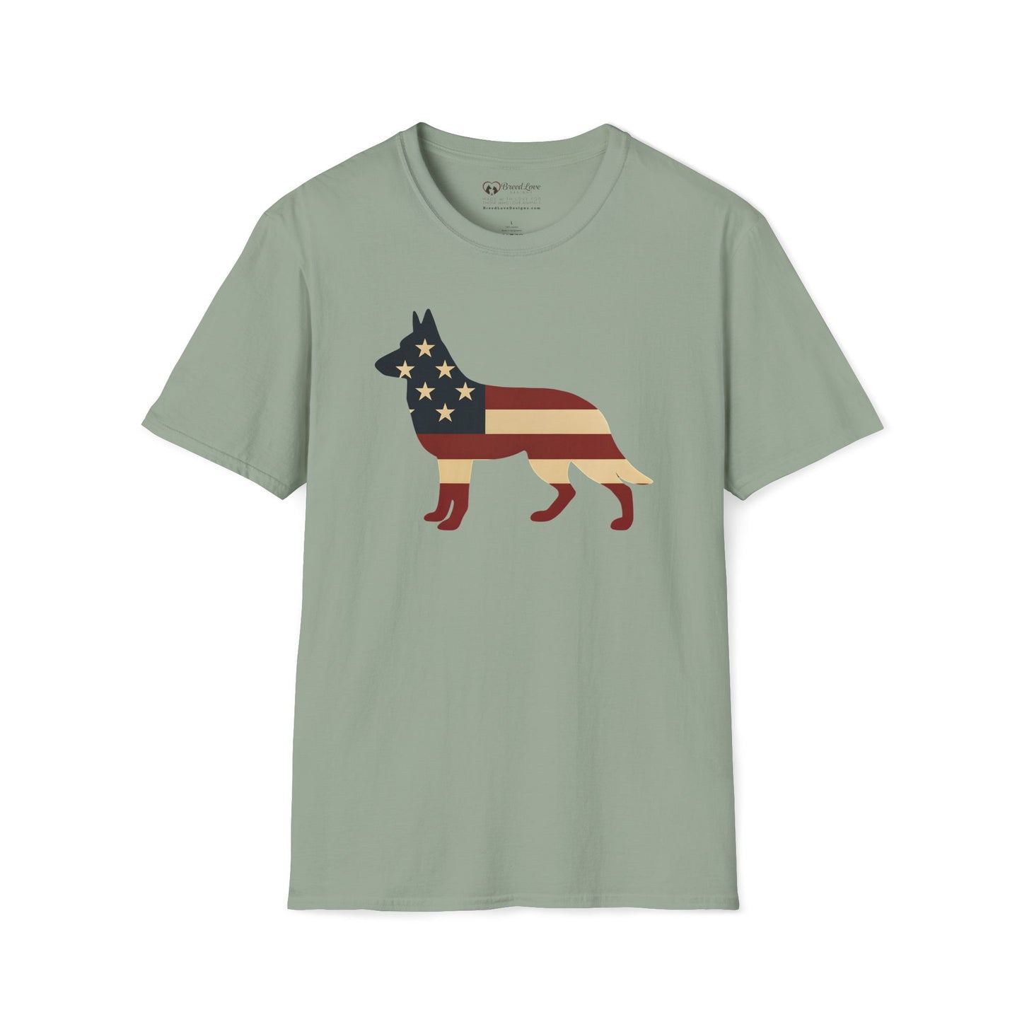 American Flag German Shepherd T-Shirt