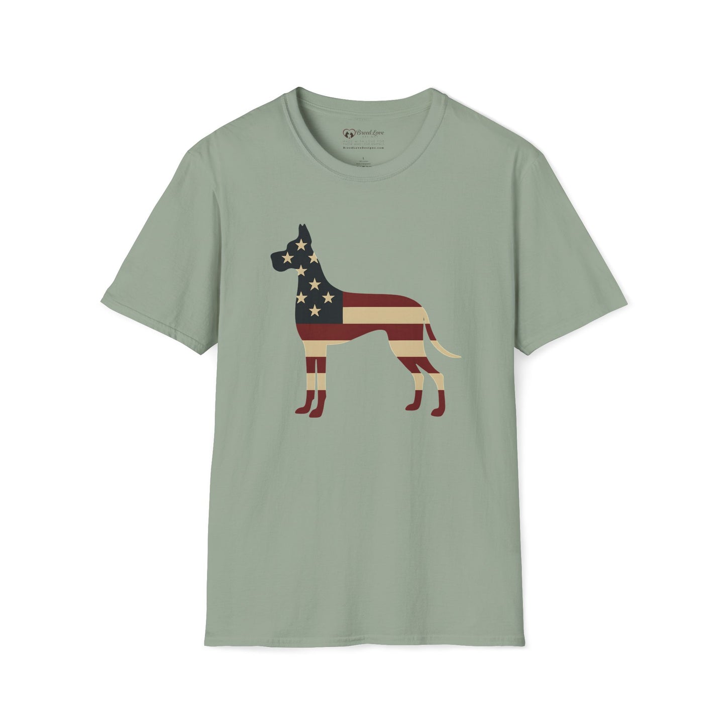 American Flag Great Dane T-Shirt