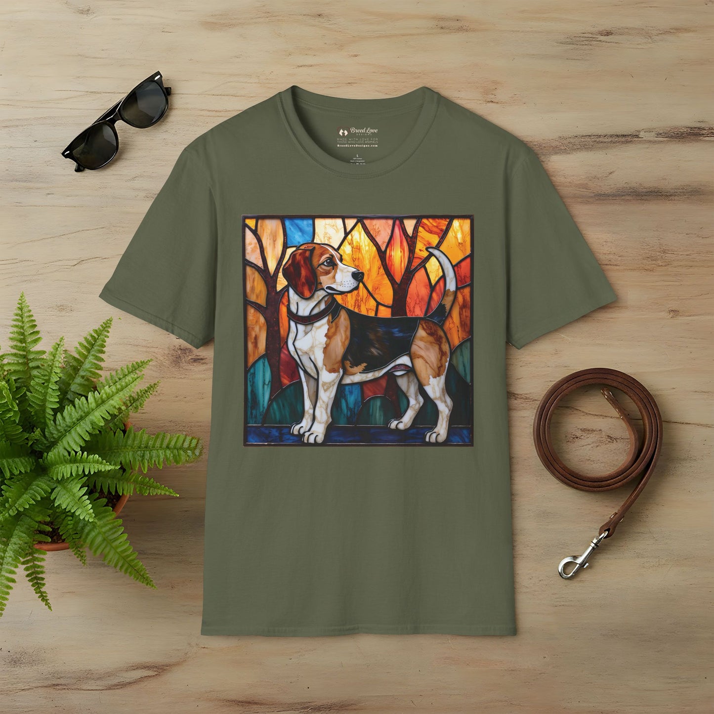 Stained Glass Beagle T-Shirt