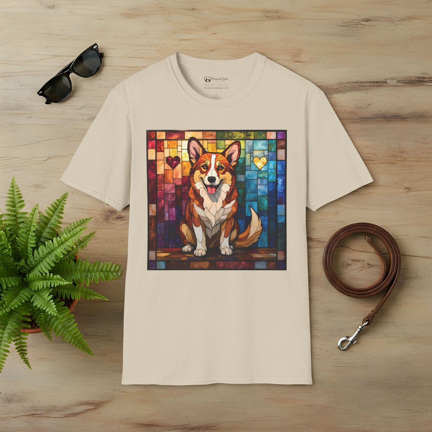 Stained Glass Corgi T-Shirt