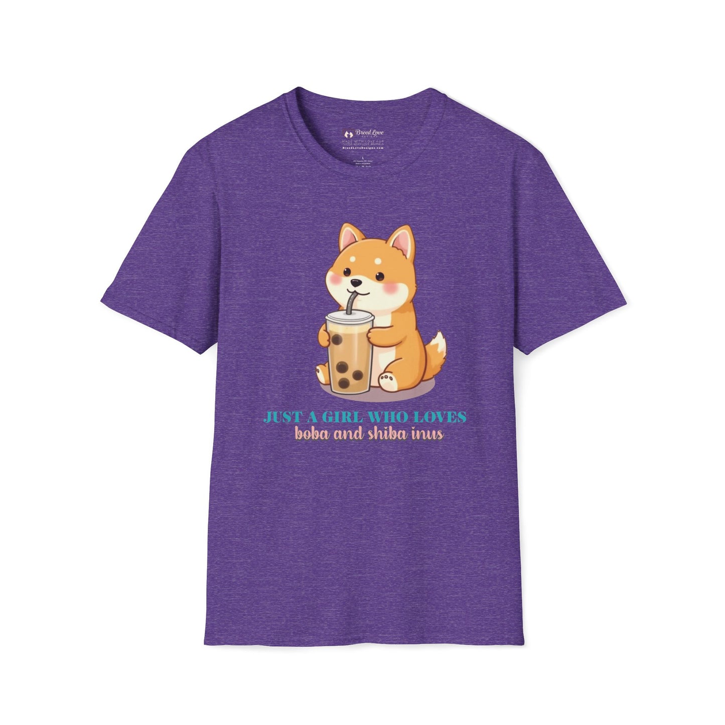 Just a Girl Who Loves Boba and Shiba Inus T-Shirt