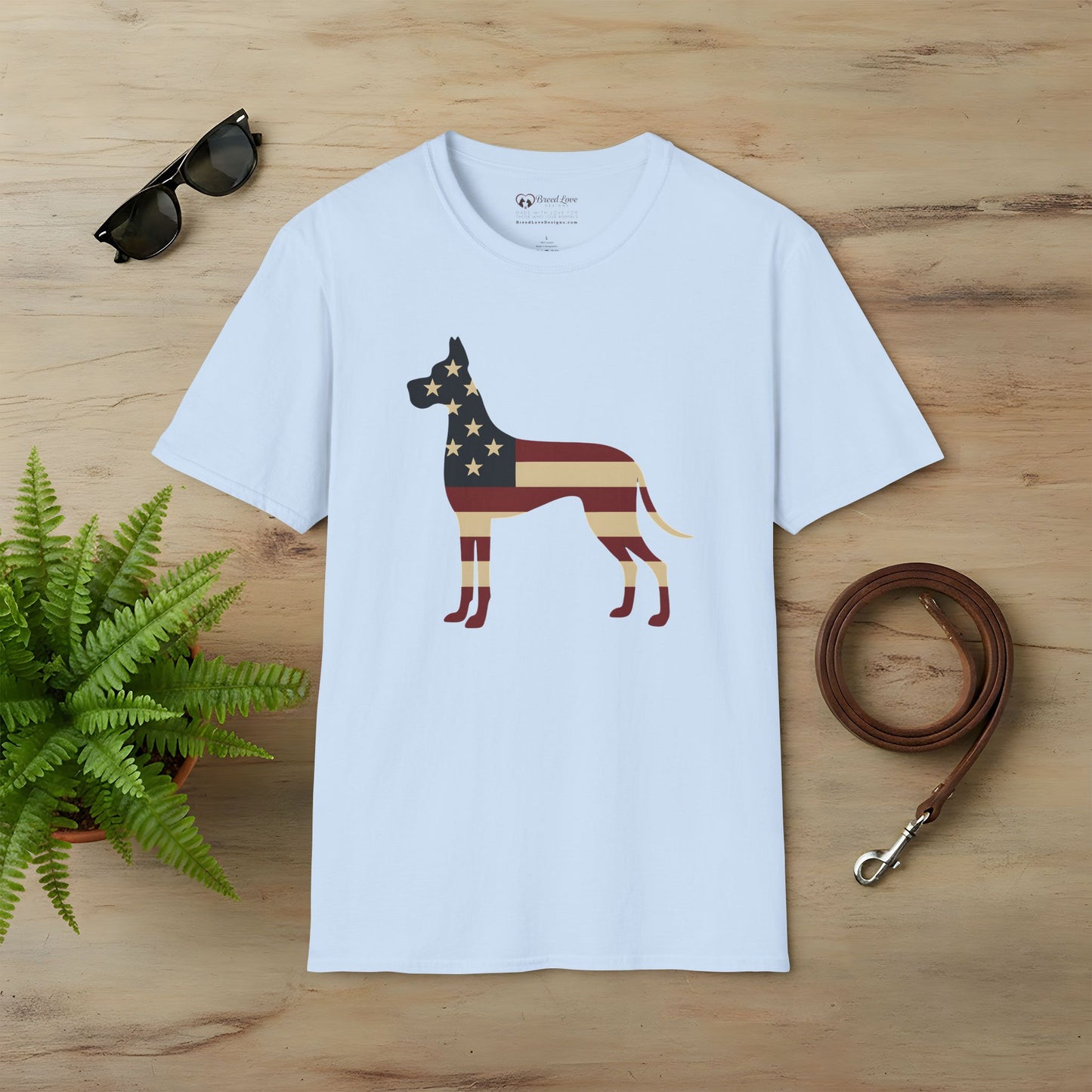 American Flag Great Dane T-Shirt