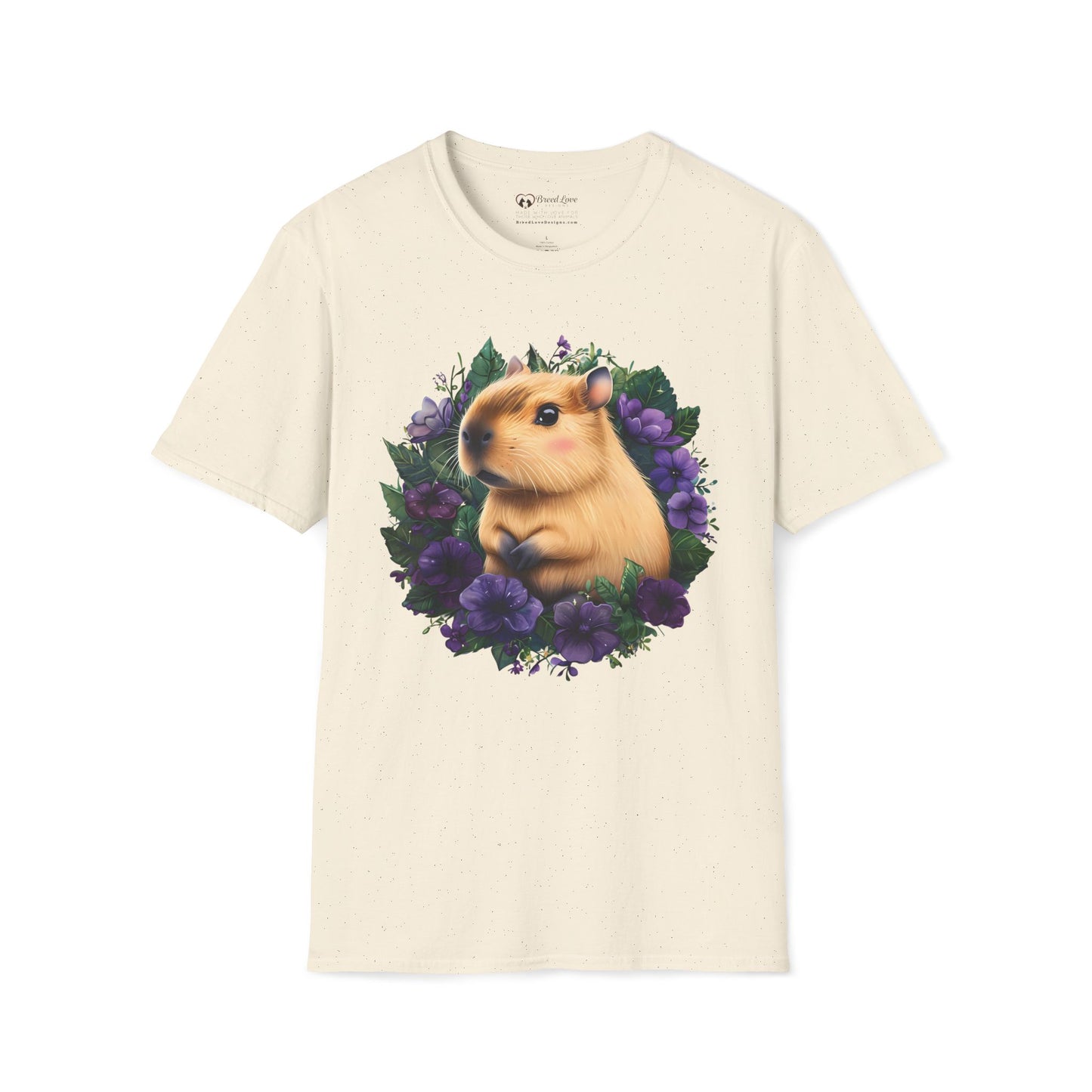 Capybara with Purple Flowers T-Shirt