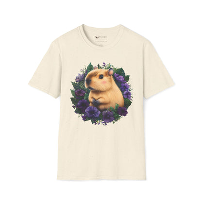Capybara with Purple Flowers T-Shirt