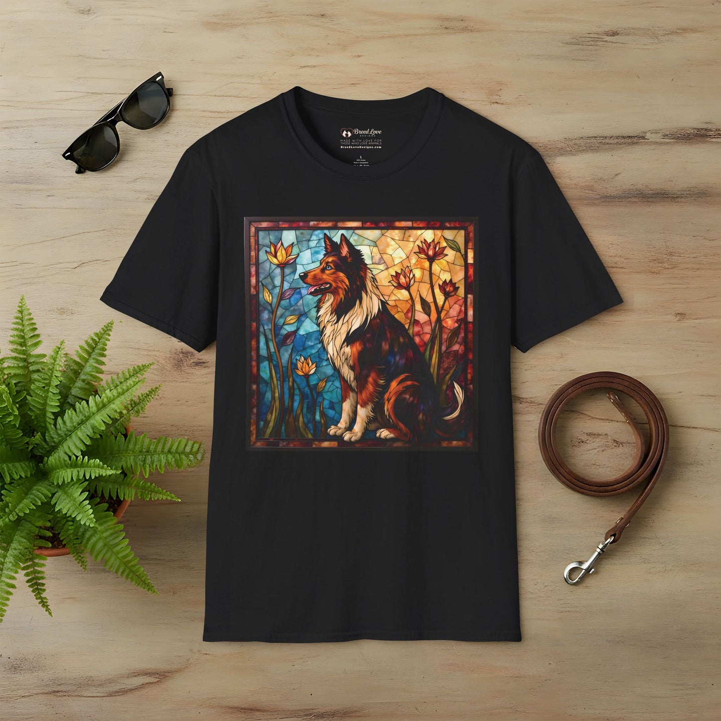 Stained Glass Collie T-Shirt