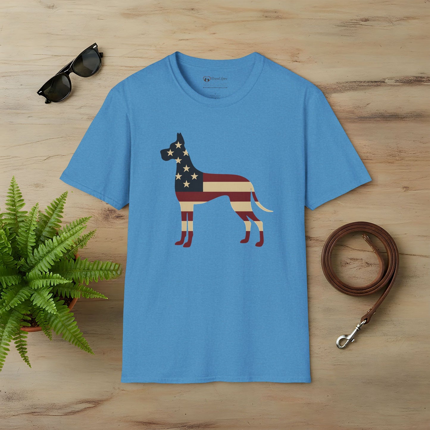 American Flag Great Dane T-Shirt