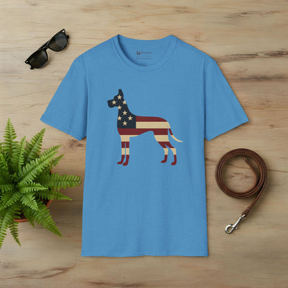 American Flag Great Dane T-Shirt