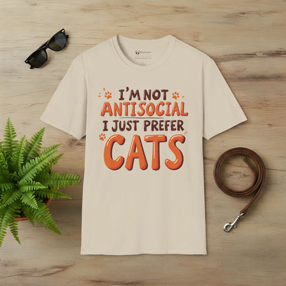 I'm Not Antisocial I Just Prefer Cats T-Shirt