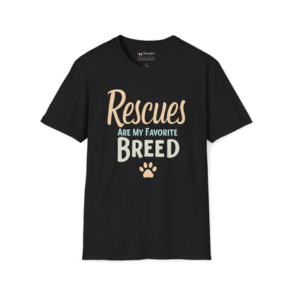 Rescues Are My Favorite Breed Text Art T-Shirt