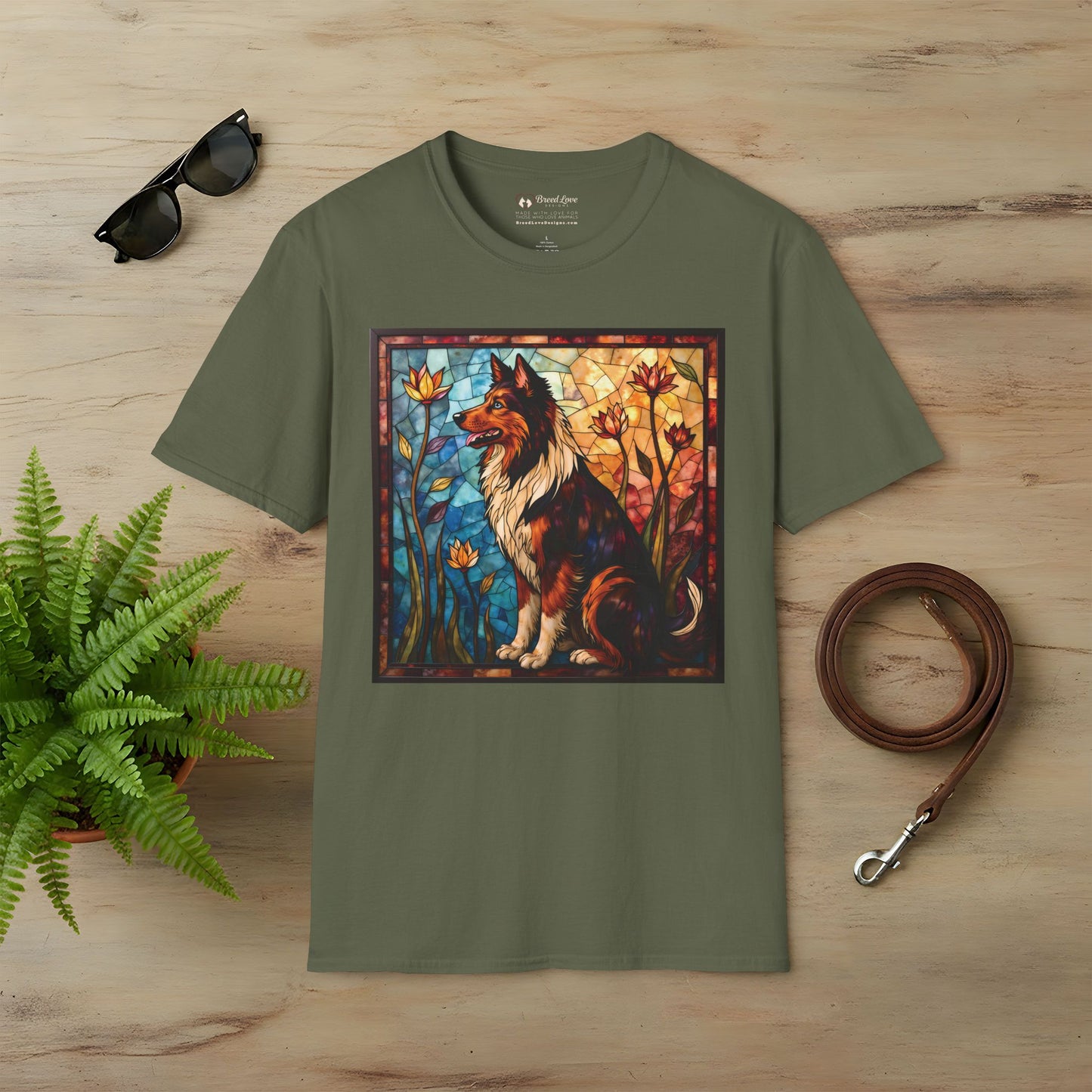 Stained Glass Collie T-Shirt