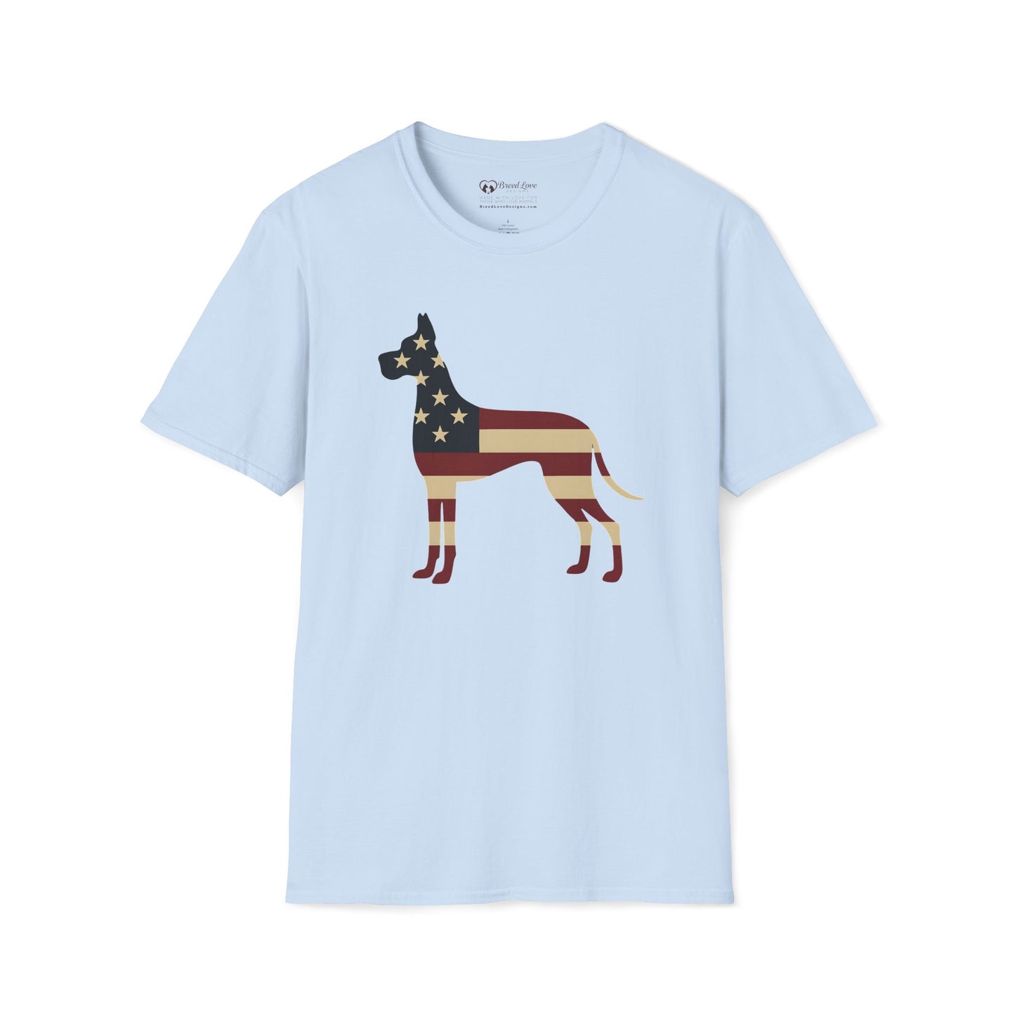 American Flag Great Dane T-Shirt