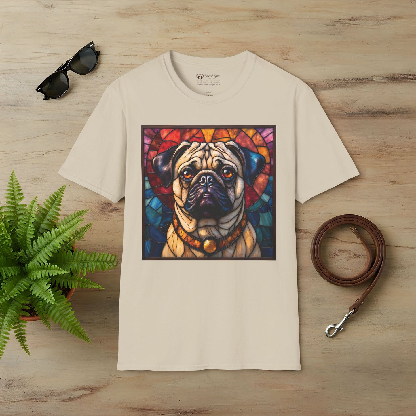 Stained Glass Pug T-Shirt