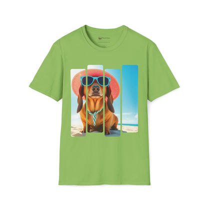 Dachshund at the Beach Panel T-Shirt