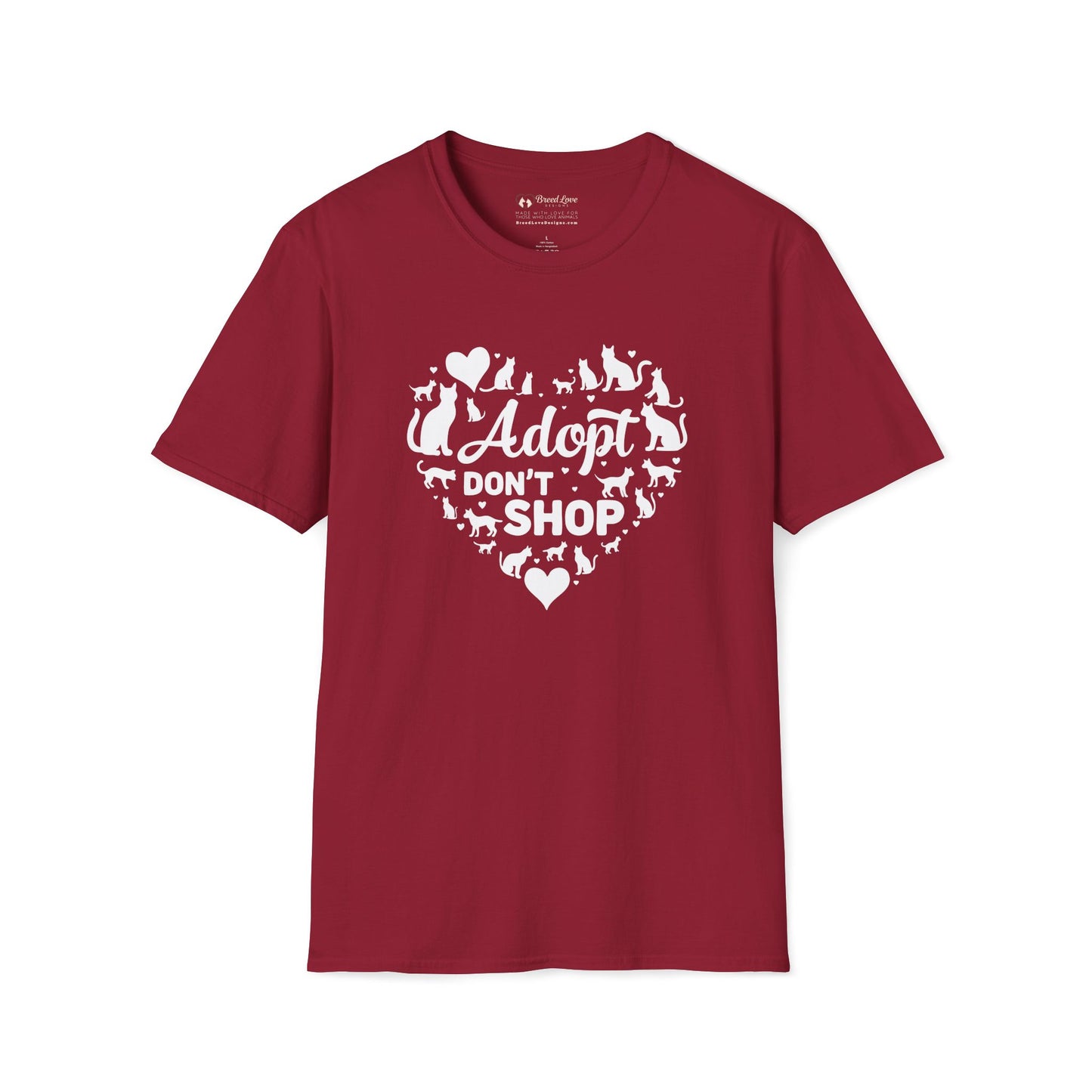 Adopt Don't Shop Cat Heart T-Shirt