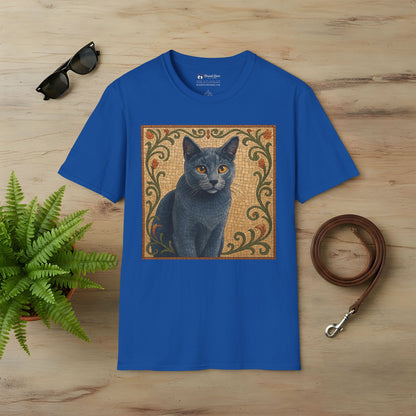 Russian Blue Cat Mosaic T-Shirt