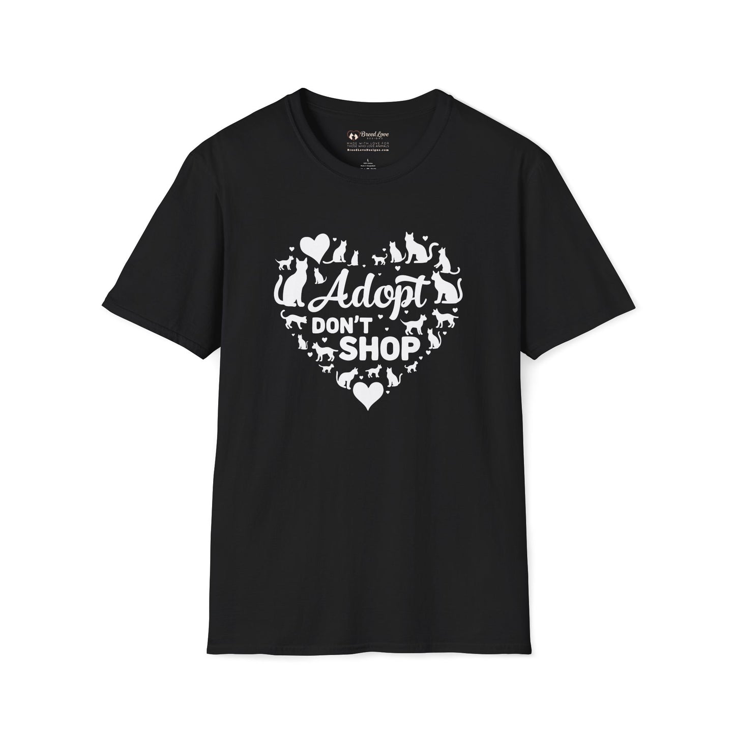 Adopt Don't Shop Cat Heart T-Shirt