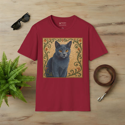 Russian Blue Cat Mosaic T-Shirt