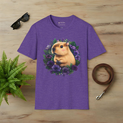 Capybara with Purple Flowers T-Shirt