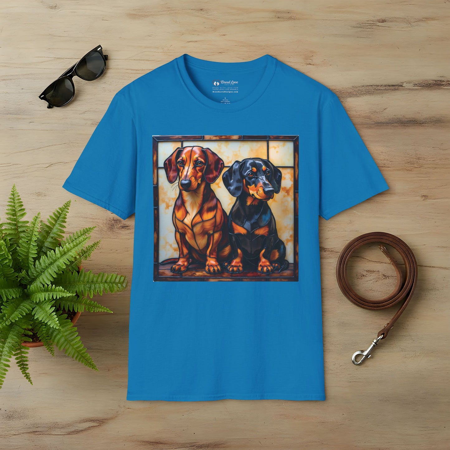 Stained Glass Dachshunds T-Shirt