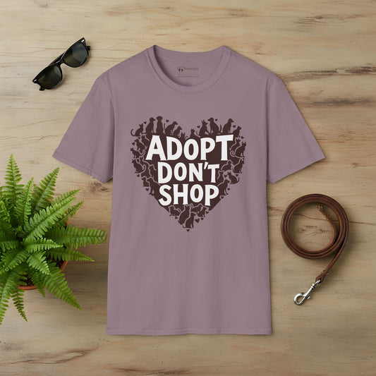 Adopt Don't Shop Dogs and Cats Heart T-Shirt