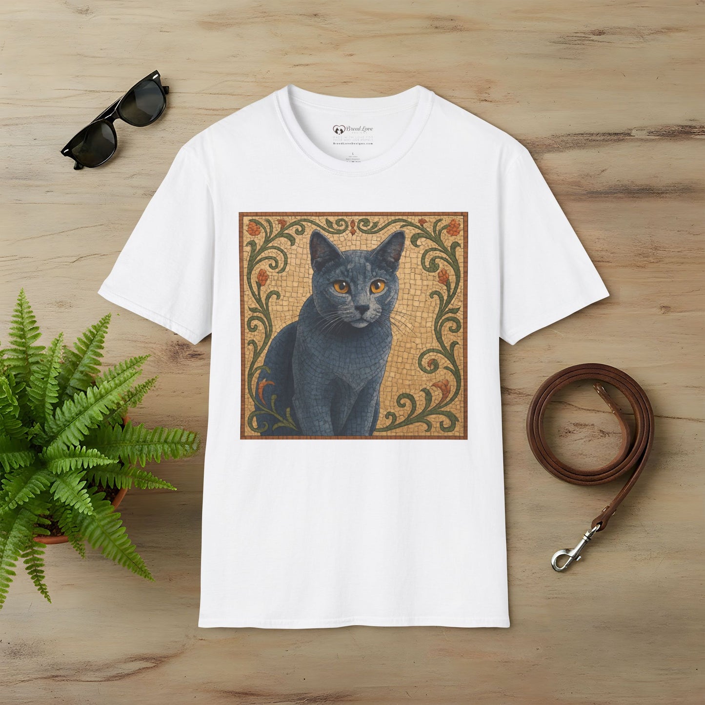 Russian Blue Cat Mosaic T-Shirt