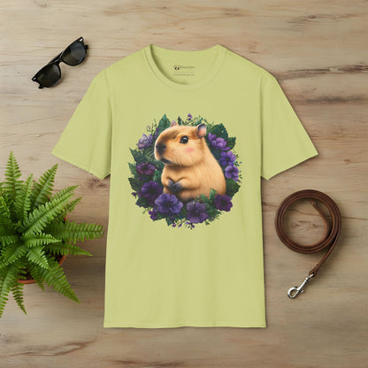 Capybara with Purple Flowers T-Shirt