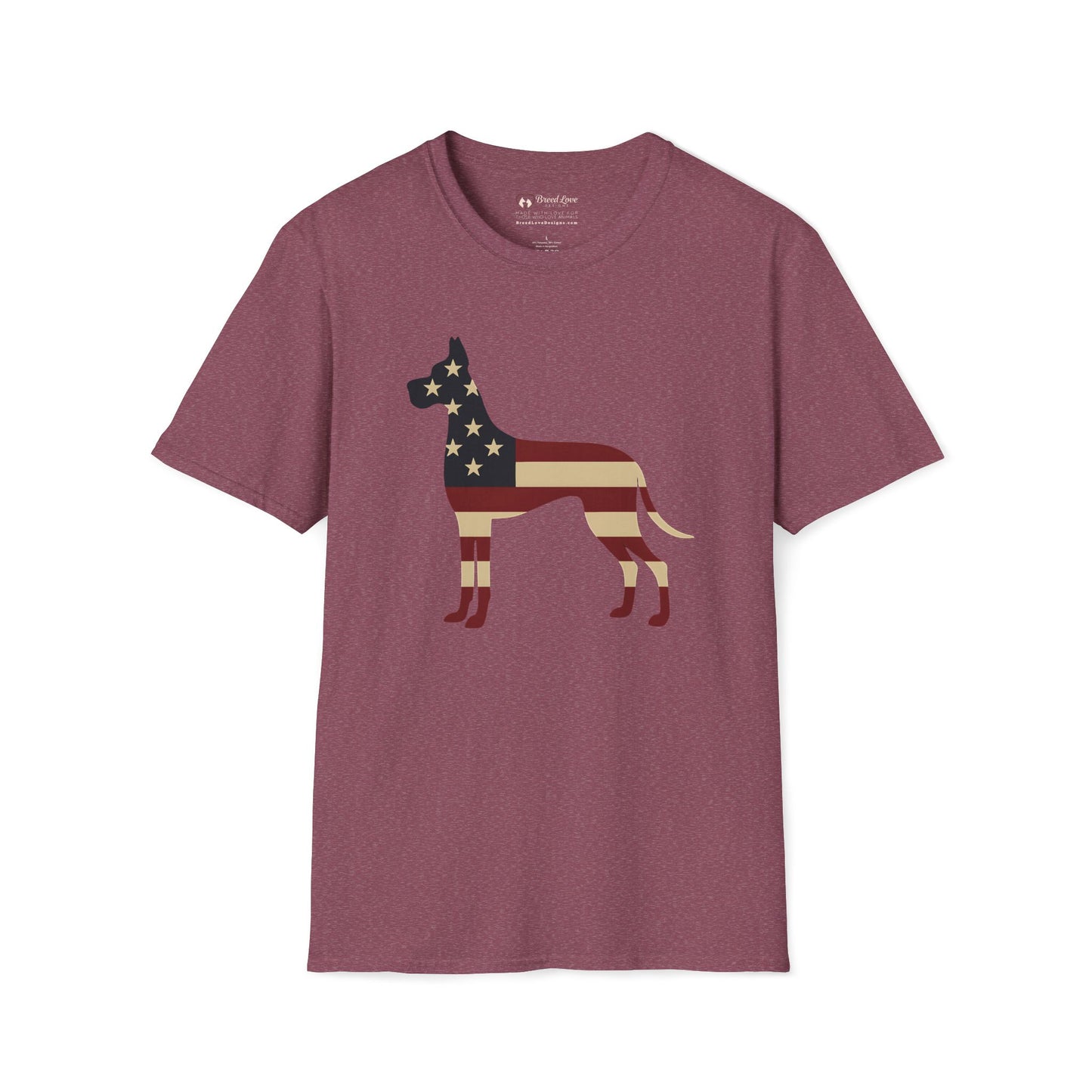 American Flag Great Dane T-Shirt
