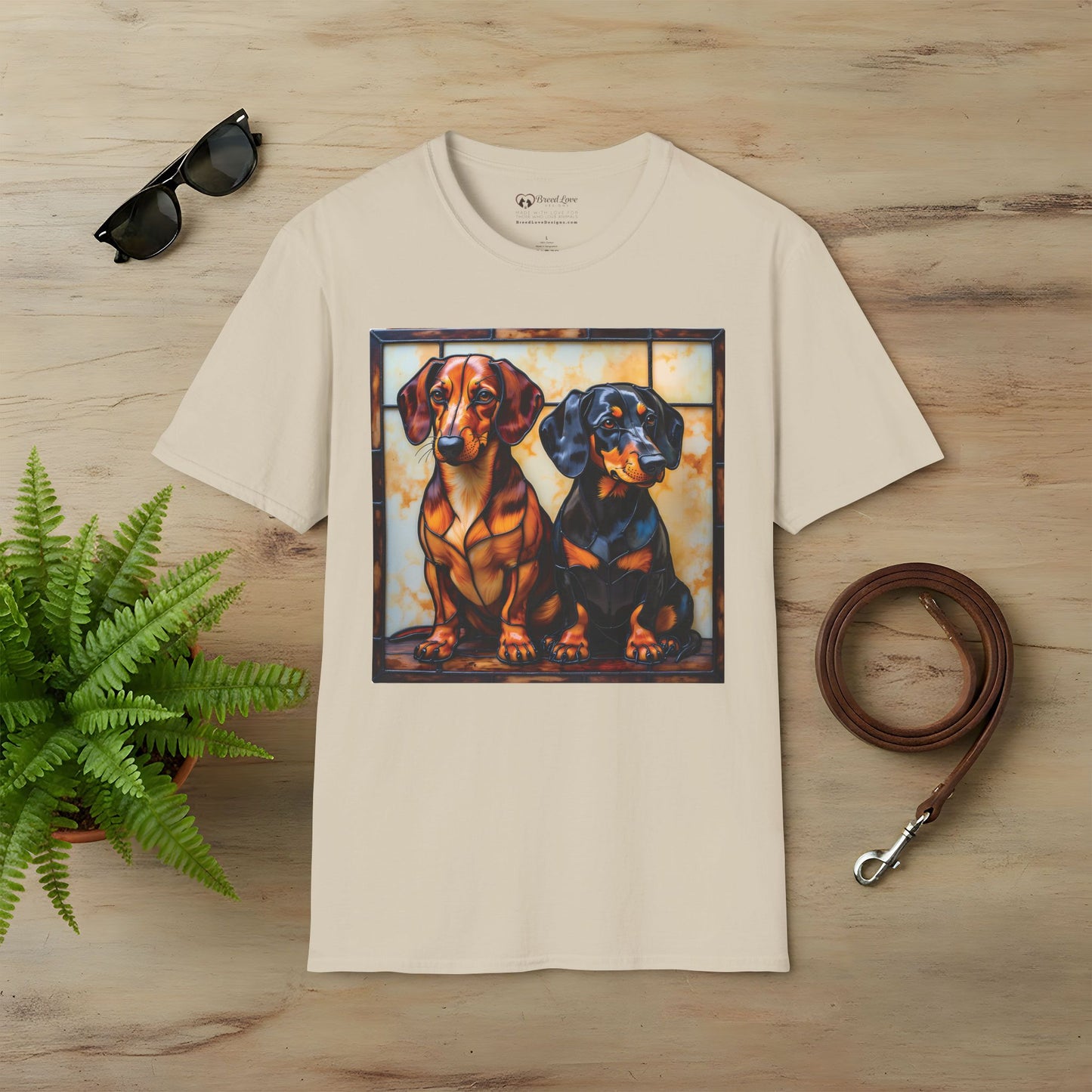 Stained Glass Dachshunds T-Shirt