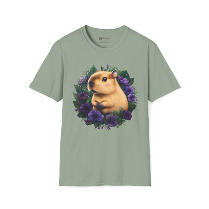 Capybara with Purple Flowers T-Shirt