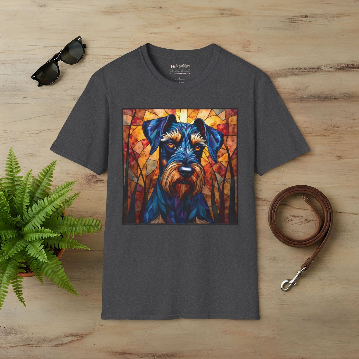 Stained Glass Schnauzer T-Shirt