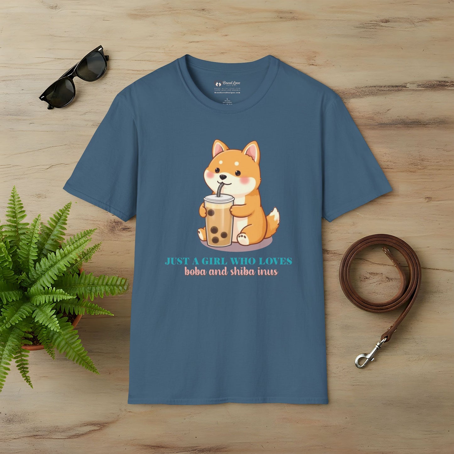 Just a Girl Who Loves Boba and Shiba Inus T-Shirt