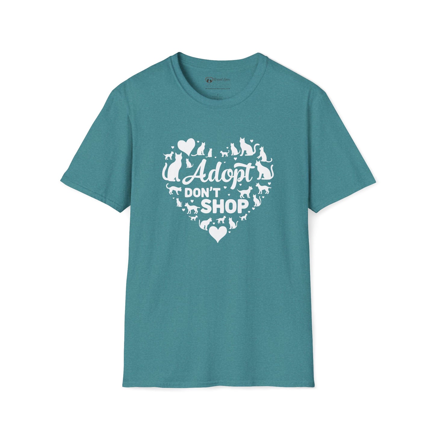 Adopt Don't Shop Cat Heart T-Shirt
